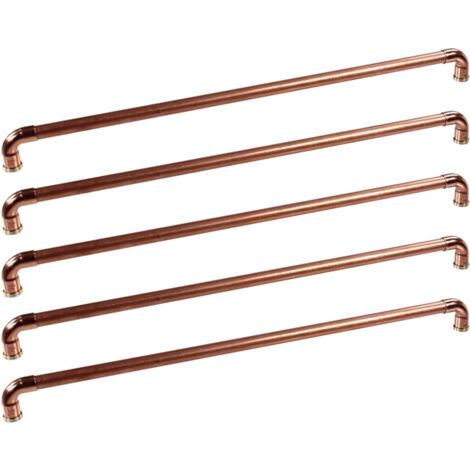 Lot de 5 Poignées de meuble cuivre "Industriel" - Entraxe 492 mm - Ø14 mm - Arcanaute (1/2)