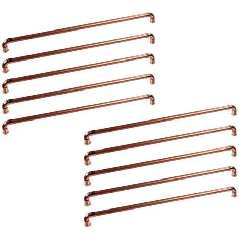 Lot de 10 Poignées de meuble cuivre "Industriel" - Entraxe 492 mm - Ø14 mm - Arcanaute (1/2)