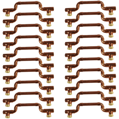 Lot de 20 Poignées mobiles et élégantes en Cuivre - Entraxe 128 mm - Ø12 - Arcanaute (1/3)