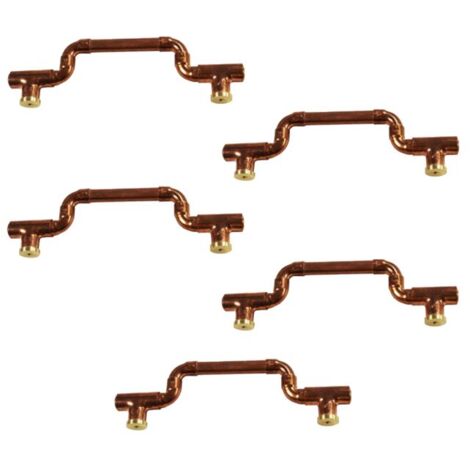 Lot de 5 Poignées Mobiles et élégantes en Cuivre - Entraxe 160 mm - Ø12 - Arcanaute (1/3)