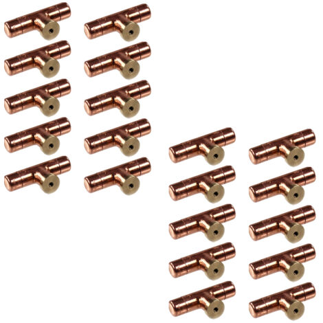 Lot de 20 Boutons de meuble en T cuivre "Industriel" - Ø12 - Arcanaute (1/5)