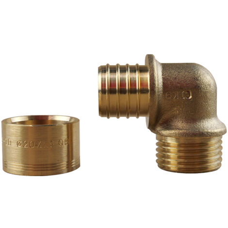Coude PER à glissement Ø20 - Mâle 1/2" (15/21) - IBP Bänninger (1/2)