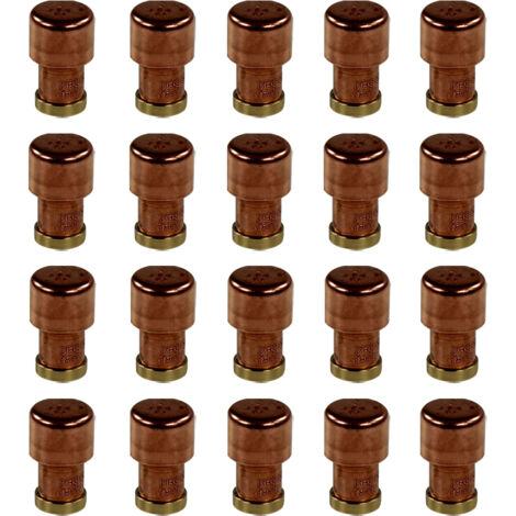 Lot de 20 Mini boutons de meuble cuivre "Industriel" Ø18 - Arcanaute (1/5)
