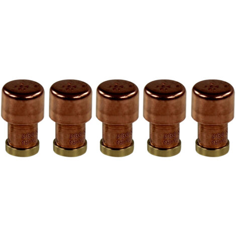 Lot de 5 Mini boutons de meuble cuivre "Industriel" Ø18 - Arcanaute (1/5)