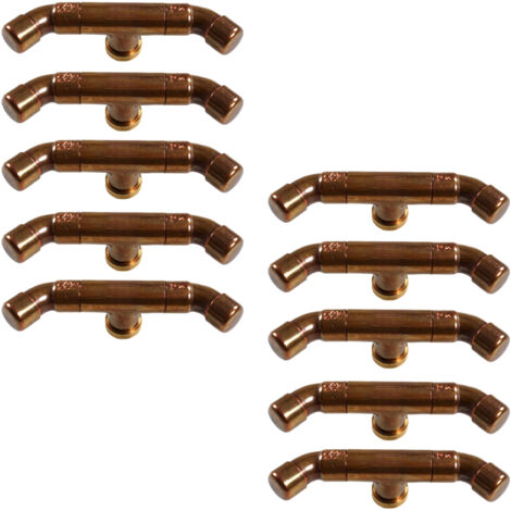 Lot de 10 Boutons de meuble 95 mm "Rétro GM" Cuivre/Laiton Industriel - Ø16 mm - Arcanaute (1/2)