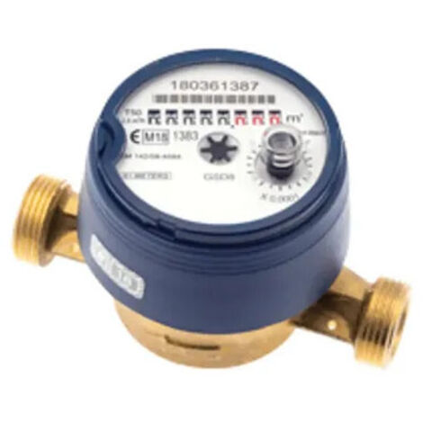 Sferaco – Compteur d'eau froide divisionnaire 15mm – Corps laiton robuste – Débit 2,5 m³/h – Pré-équipé pour télérelève – Cadran sec orientable