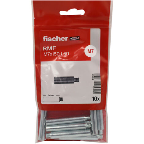 Fischer – Lot de 10 rallonges patte à vis 7x150 mm – Mâle femelle pour vis en bois et métal – Longueur 50 mm – Usage professionnel