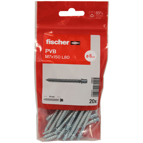20 pattes à vis bois 7x150 - 7 x 80 mm - Fischer
