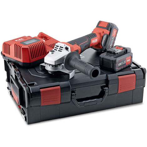 Flex – Meuleuse sur batterie 125mm 18V avec 2 batteries 5.0Ah – Moteur Brushless – Protection contre la poussière – Coffret L-Boxx