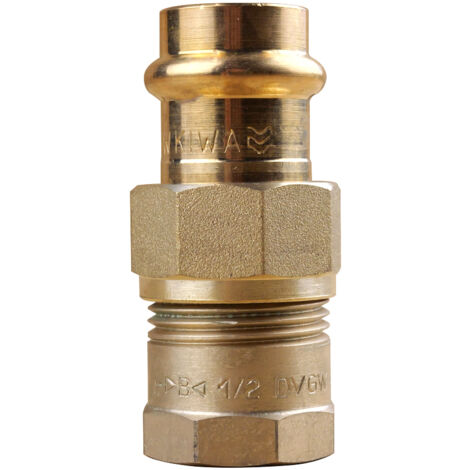 Raccord laiton à sertir et à visser - Union droit FF Ø18x1/2"(15/21) (1/3)