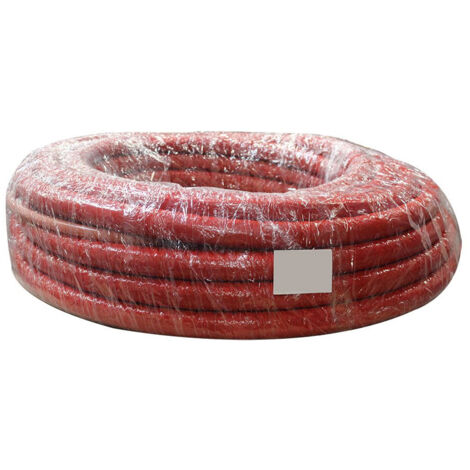 Tube PER prégainé isolé rouge Ø20 mm – Épaisseur isolant 9 mm – Pour réseaux hydrocâblés – Réduction des pertes caloriques