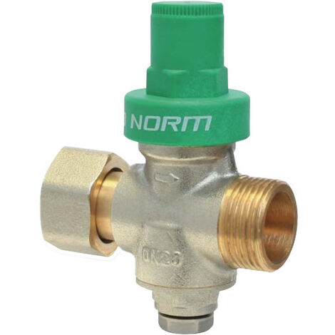 Somatherm – Réducteur de pression à piston – Femelle écrou libre 3/4'' (20/27) – Mâle 3/4'' (20/27) – Pression max 10 bars – Installation facile
