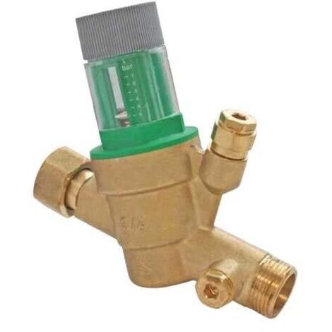 Régulateur de pression SECUPRO avec clapet anti-pollution et manomètre PRONORM - mâle/femelle écrou libre 3/4" (20/27) - Somatherm (1/2)