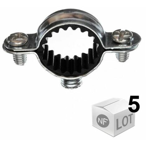 Millto Lot De 5 Colliers De Serrage Pour Tuyaux – 50 Mm, Vis Double Filetage, Blanc – Support Pour Conduites D'eau, PVC, Fixation Mur/plafond