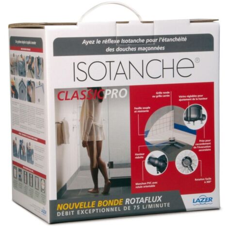 Lazer – Bonde de douche étanche 50mm – Carrée 1200x1200mm – Sortie verticale en PVC pour douches italiennes – Installation facile (1/6)