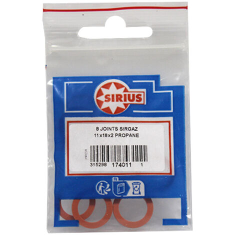 Watts – Sachet de 8 joints caoutchouc EPDM pour bouteille de gaz – Résistance à haute température – Dimensions 11x18x2mm – Certifié ACS