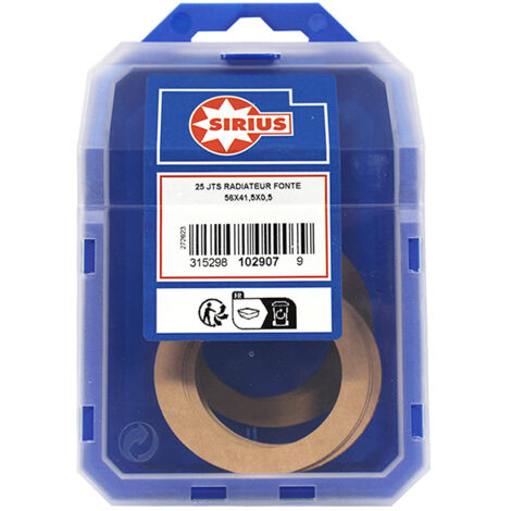 Joint papier pour radiateur fonte 56x41.5x0.5 – 25 pièces – Fibre cellulosique – Température maxi 120 °C – Résistance mécanique élevée – Sirius (1/4)