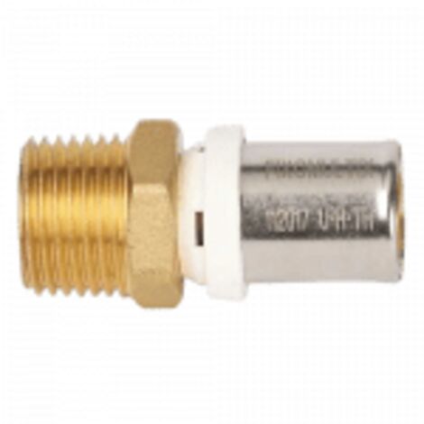Ayor – Raccord multicouche droit mâle 303111620 – Ø16-3/4” – Filetage mâle 20/27 – Joints EPDM – Installation par sertissage
