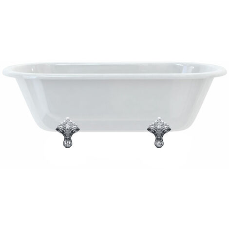Baignoire îlot WINDSOR Burlington 1700 x 750 x 630 mm avec 4 pieds traditionnels chromés - Aquatop