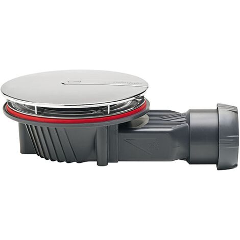 Wirquin – Bonde de douche Ø90 horizontale slim+ extra-plate 40mm – Dôme métal brossé Ø118mm – Installation facile pour receveurs plats (1/7)