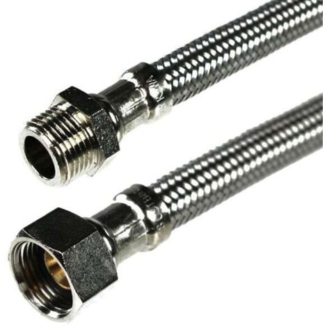 Watts – Flexible sanitaire inox Ø13mm – Mâle/Femelle 1/2' (15x21) – Longueur 80 cm – Pression max 10 bars – Débit 65L/min à 3 bars