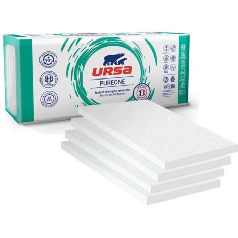 Ursa – Pack de 4 panneaux laine de verre semi-rigide non revêtu – Épaisseur 140mm – Surface 3,24m² – Résistance thermique R 4.35