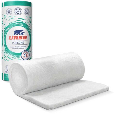 Ursa – Rouleau laine de verre semi-rigide non revêtu 200mm – Surface 3,6m² – Isolation thermique et acoustique – R 5.70