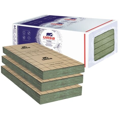 4 paquets de 4 panneaux laine de verre URSA PRK 32 TERRA revêtu kraft - Panneau 3,24m² - Ep. 140mm - Soit 12,96 m² - R 4.35 - Ursa