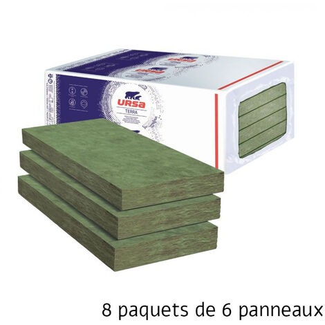 8 paquets de 6 panneaux Laine de verre PNU32 NU - Panneau 4.86 m² - 101 mm - R 3.15 - Soit 38,88 m² - Ursa