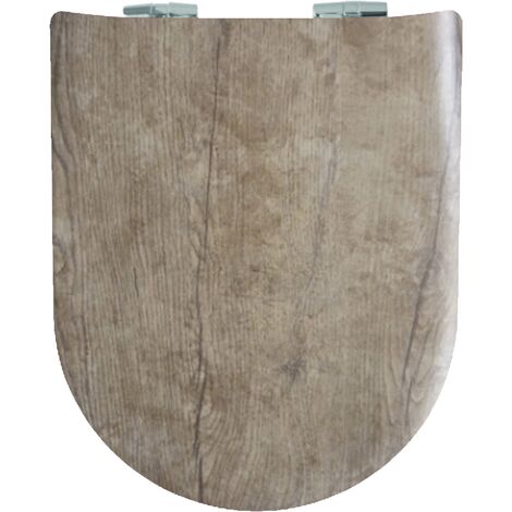 Abattant WC Wood Slim Chêne Vieilli Mat, descente assistée et déclipsable - Olfa (1/3)