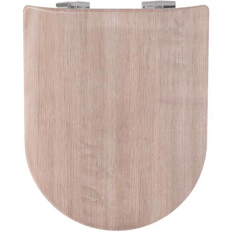 Abattant wood slim avec descente assistée - Effet bois naturel Beige 47x36.5 cm (1/3)