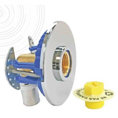 Sortie de cloison machine à laver – Raccord coudé multicouche à sertir Ø16 – Femelle 1/2' (15/21) – Installation rapide avec rosace chromée – Fixoplac (1/7)