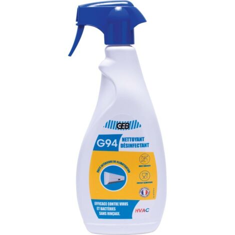 GEB – Nettoyant désinfectant virucide pour climatisation – Pulvérisateur 750ml – Formule sans alcool ni javel – Élimine bactéries et virus