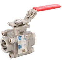 Robinet à tournant sphérique Inox 3 pièces platine ISO5211- sécurité Feu - montage direct à souder SW DN32 - Sferaco