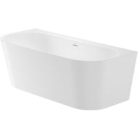 Baignoire murale "RAINA" 223L en Stonex avec vidage et siphon - 1800 x 800mm - Blanc - Roca