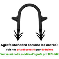20 boîtes de 300 agrafes standard black - Hauteur 40 mm - Fixation Tube Ø 16 / 20 mm - Arcanaute