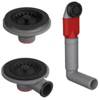 Vidage manuel noir mat pour éviers 1 cuve et demie ou deux cuves Antea (AZG), Maris (MRG 651 uniquement) Basis (BFG) et et Mythos (MTG)