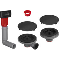 Vidage manuel noir mat Franke - sous plan double cuves 90mm