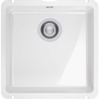 Évier de cuisine Kubus Fraceram KXK 110-41 blanc - 445 x 454 mm - sous-meuble 50 cm - vidage manuel - Franke