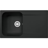 Évier Kite Fradeko 611-86 en Tectonite noir – Dimensions 860 x 500 x 190 mm – Pour sous-meuble 50 cm – Vidage manuel – Mepamsa