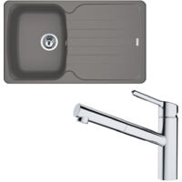 Pack évier Antea Fragranit stone 860 x 500 x 210 mm + mitigeur Orbit douchette - Franke