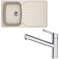Pack évier Antea Fragranit café crème 860 x 500 x 210 mm + mitigeur Orbit douchette - Franke