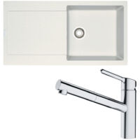 Pack évier XL Maris Fragranit blanc artic 970 x 500 x 200 mm + mitigeur Orbit douchette - Franke