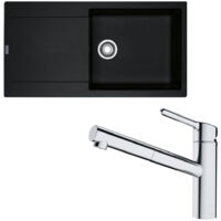 Pack évier XL Maris Fragranit onyx 970 x 500 x 200 mm + mitigeur Orbit douchette - Franke