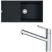 Pack évier XL Maris Fragranit noir mat 970 x 500 x 200 mm + mitigeur Orbit douchette - Franke