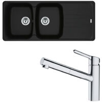 Pack évier Antea Fragranit noir mat 1160 x 500 x 210 mm + mitigeur Orbit douchette - Franke