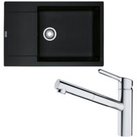 Pack évier XL Maris Fragranit onyx 780 x 500 x 200 mm + mitigeur Orbit douchette - Franke