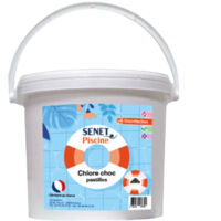 Chlore choc pastilles 20g, désinfectant choc stabilisé - Seau de 10 Kg - SENET Piscine