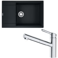 Pack évier XL Maris Fragranit noir mat 780 x 500 x 200 mm + mitigeur Orbit douchette - Franke