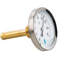 Thermador – Thermomètre à plongeur 45 mm axial – Plage 0 à 120°C – Cadran Ø100 mm – Raccord ½ pouce pour applications variées